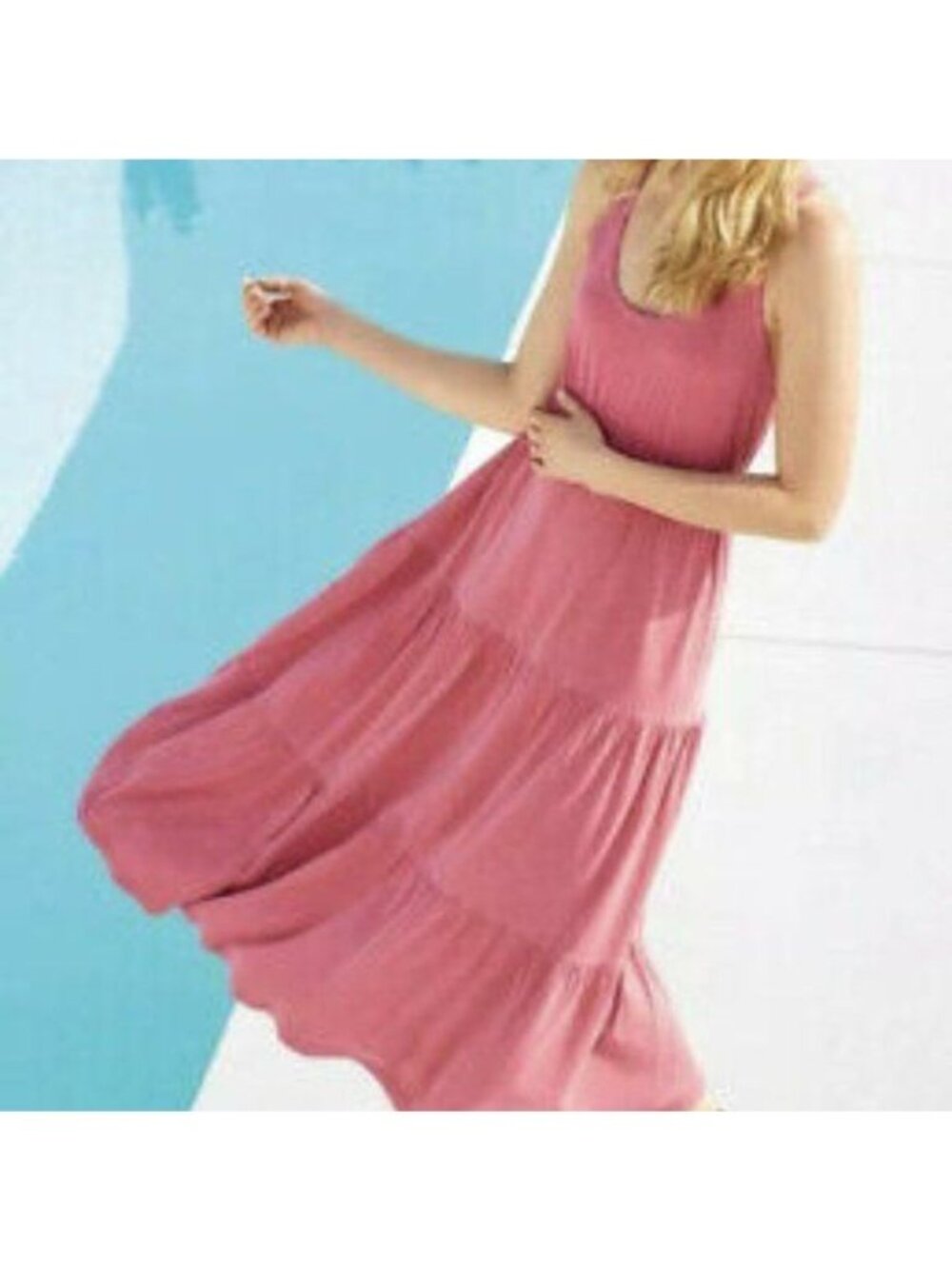 Sundry Tiered Over Dyed Maxi Dress